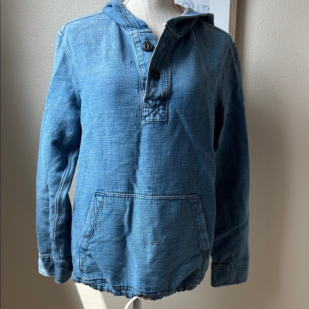 American Eagle Outfitters Denim Hoodie Sweatshirt Size Small